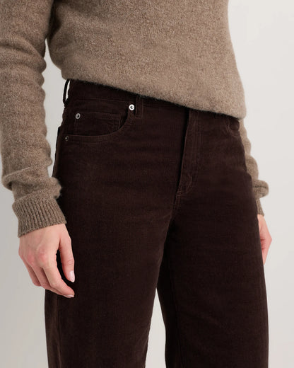 Organic Stretch Corduroy Wide Leg Pants - 0 / Black