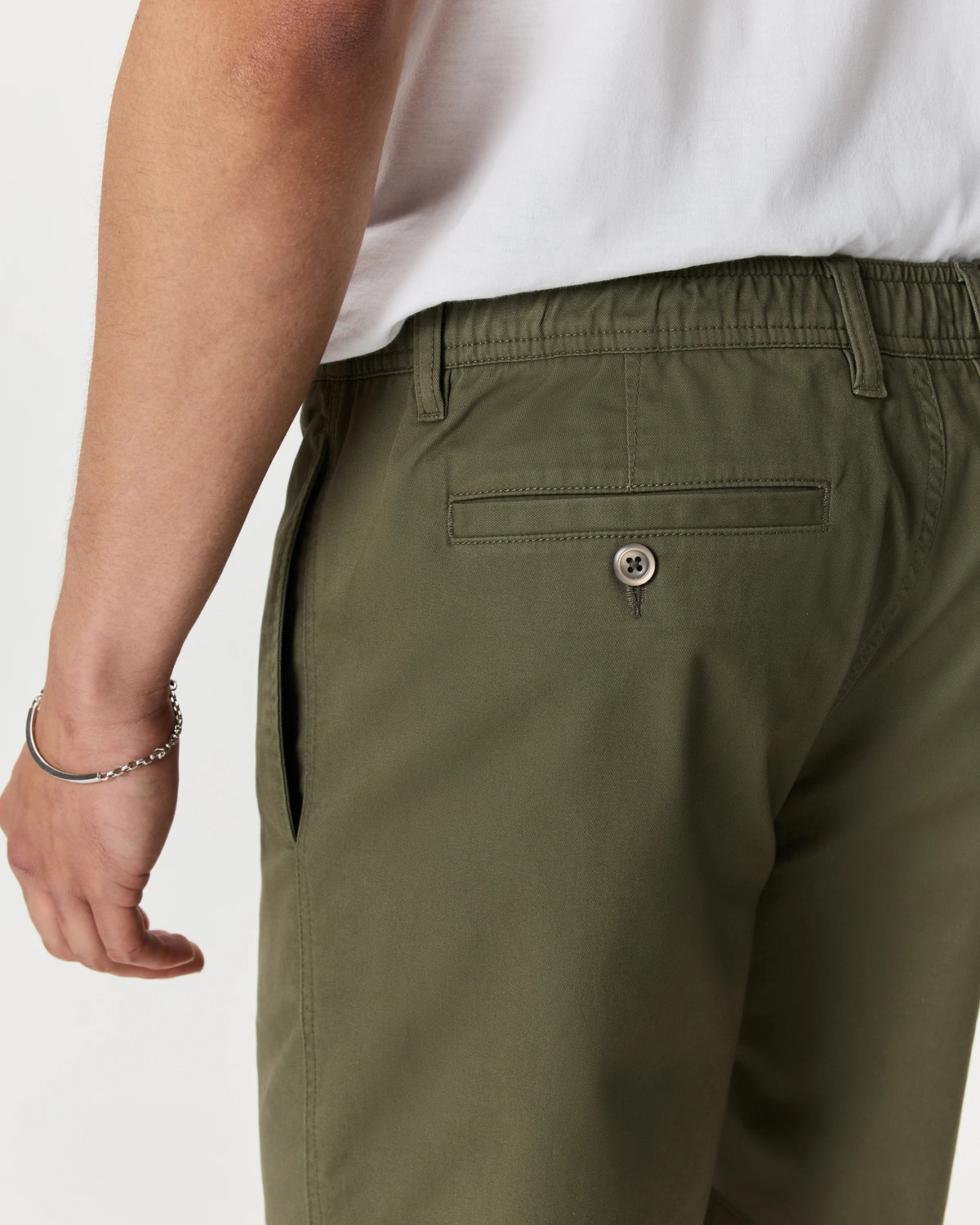 Organic Stretch Cotton Pull On Chino Shorts - 7" - XS / Sand Dune
