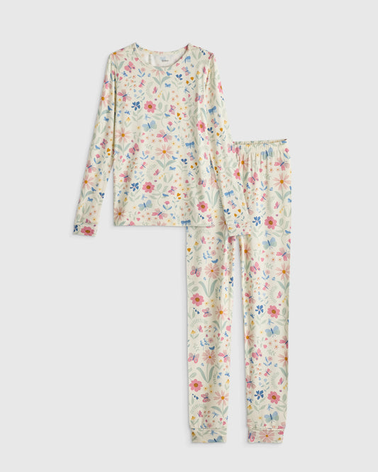 Bamboo Long Sleeve and Pant Pajama Set - 6 / Wildflower Dreams