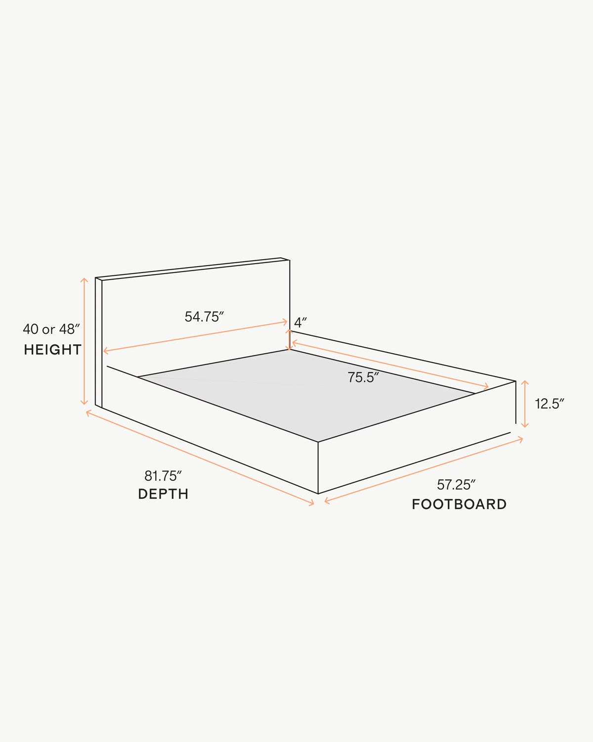 Slipcover Bed in Performance Linen - Full / Ivory