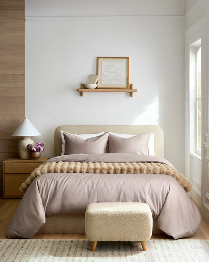 Organic Cotton Sateen Sham Set - Standard / Mineral