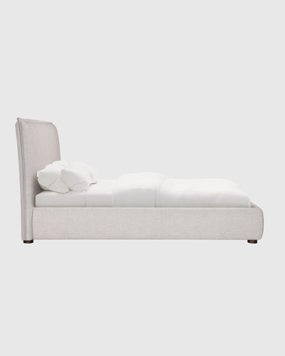 Tailored Edge Bed in Performance Linen - Queen / Light Grey