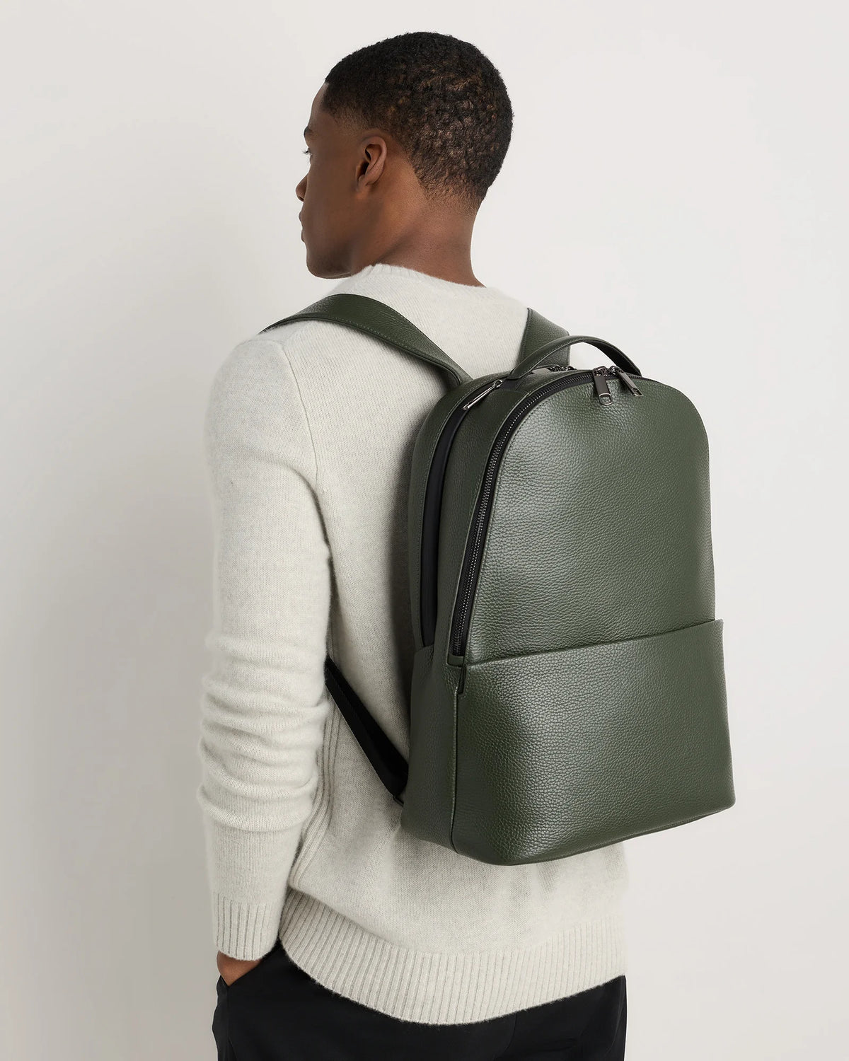 Excursion Italian Leather Laptop Backpack - One Size / Black