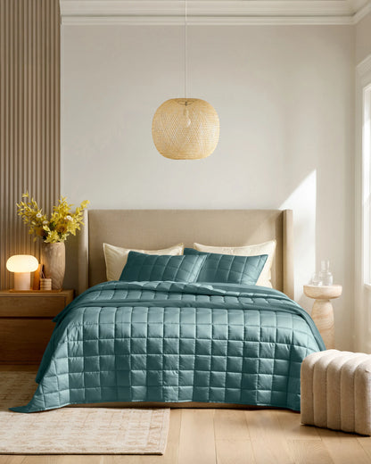Bamboo Box Quilt Set - Twin / Sage