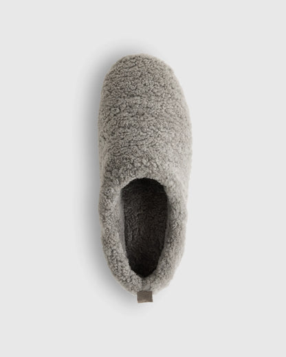 Men's Genuine Shearling Lounge Slipper - 7 / Black