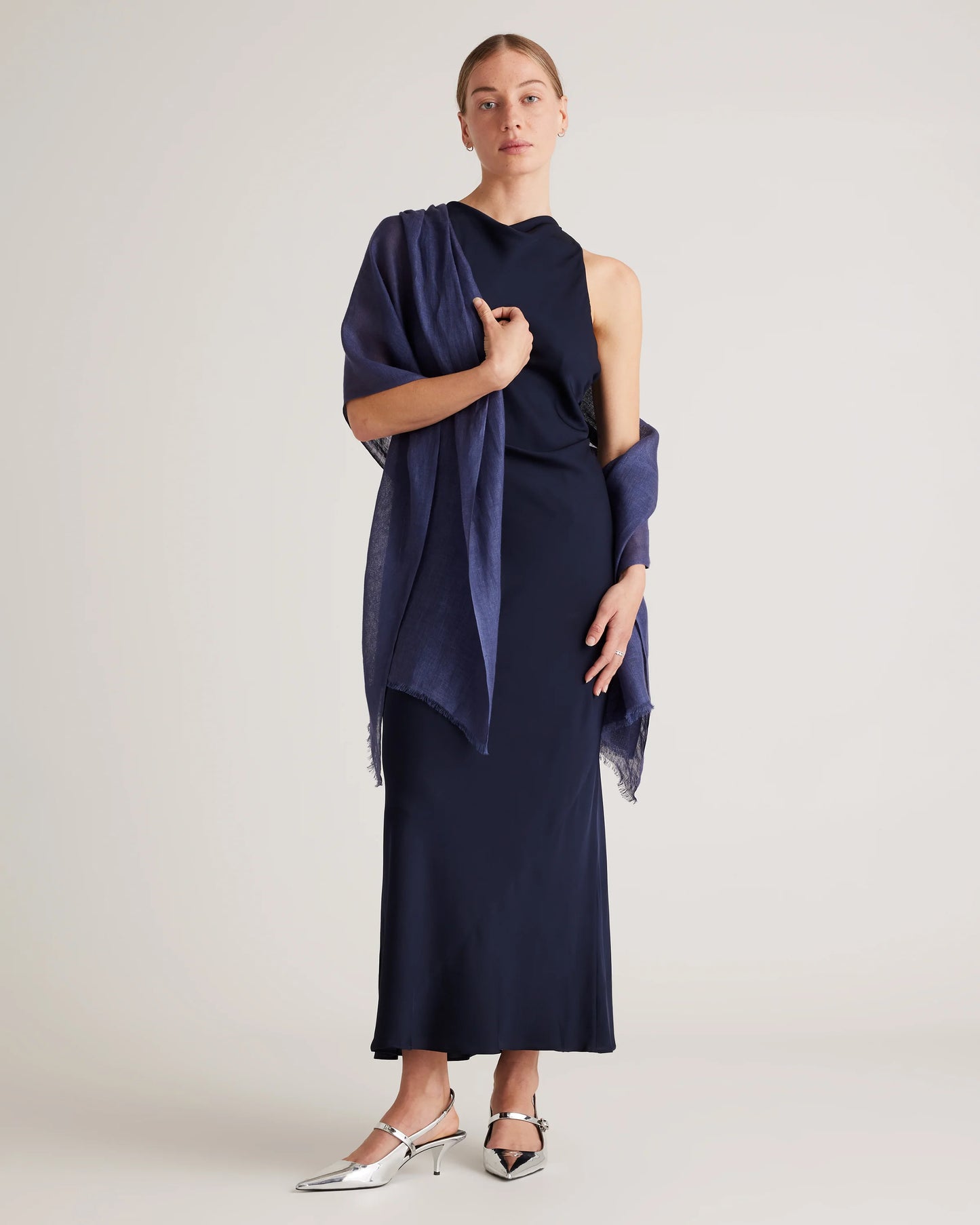100% European Linen Scarf - One Size / Porcelain Blue