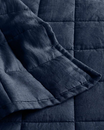 European Linen Box Quilt Set - Twin / Dusty Olive