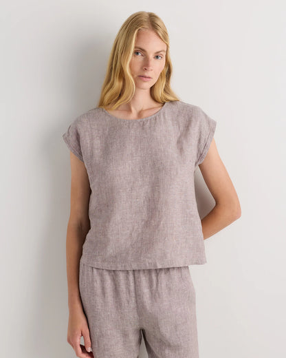 100% European Linen Pajama Set - XS / French Blue