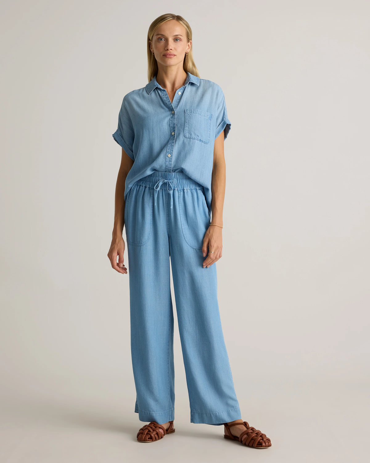 Pull-On Tencel Chambray Pants - XS / Medium Indigo