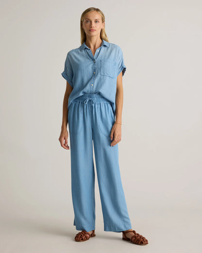 Pull-On Tencel Chambray Pants - XS / Medium Indigo