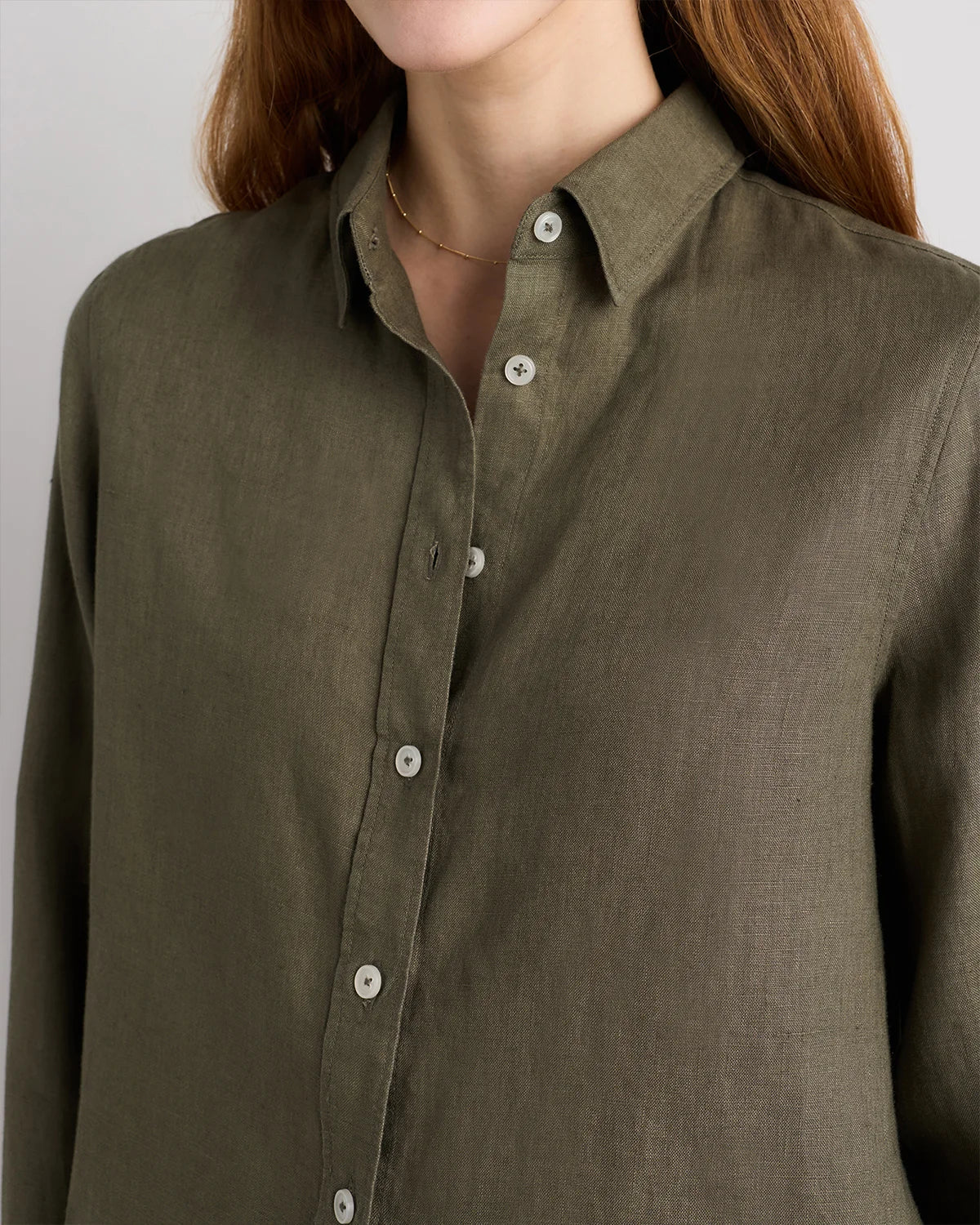 100% European Linen Long Sleeve Shirt - XS / Blue Pinstripe