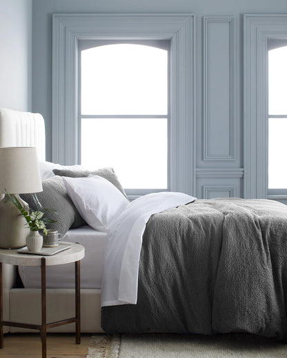 Organic Luxe Honeycomb Duvet Cover - Twin / Mineral