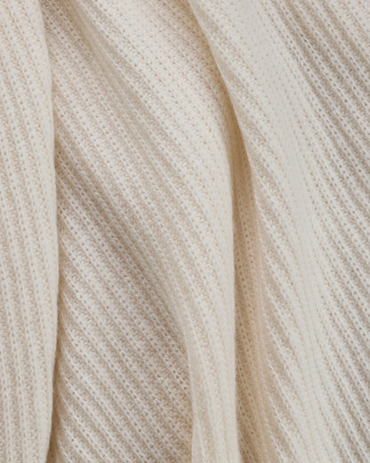 Ribbed Knit Cashmere Throw - 50x70 / Oatmeal
