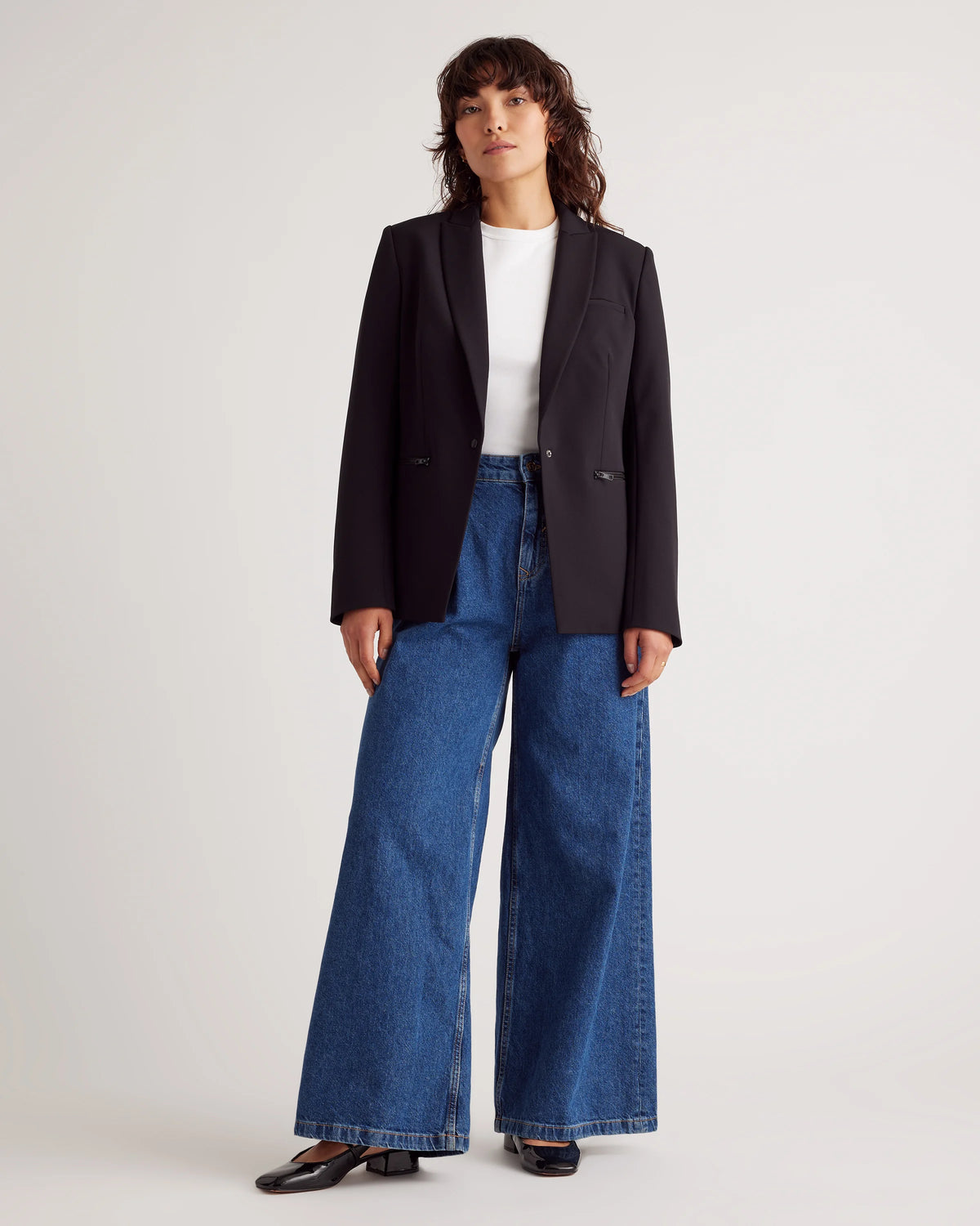 Scuba Single-Breasted Convertible Blazer - XS / True Black