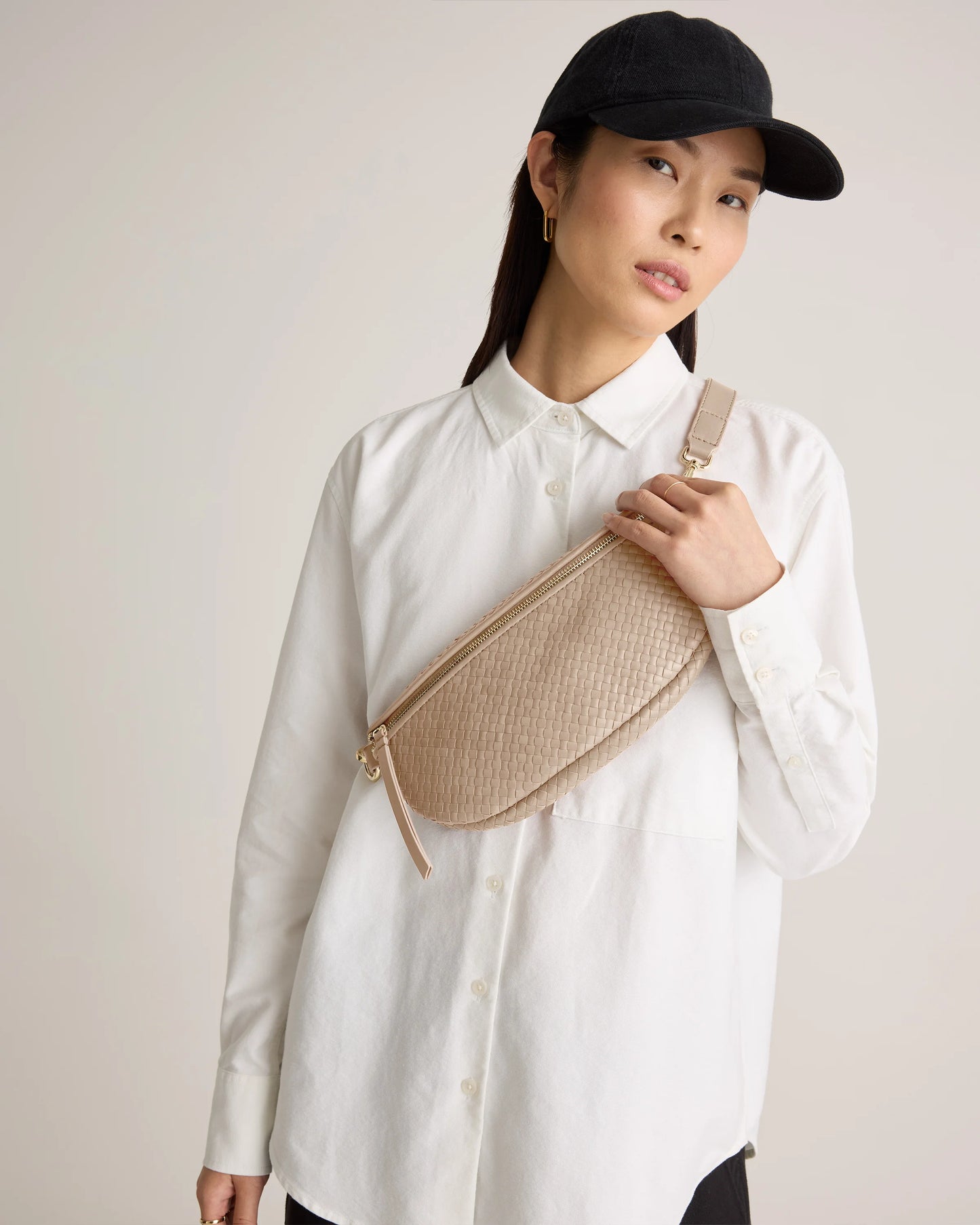 Sloane Handwoven Sling Bag - One Size / Taupe