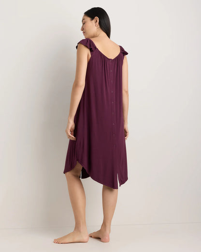 Bamboo Jersey Flutter Sleeve Labor and Delivery Gown - XS / Nocturnal Green