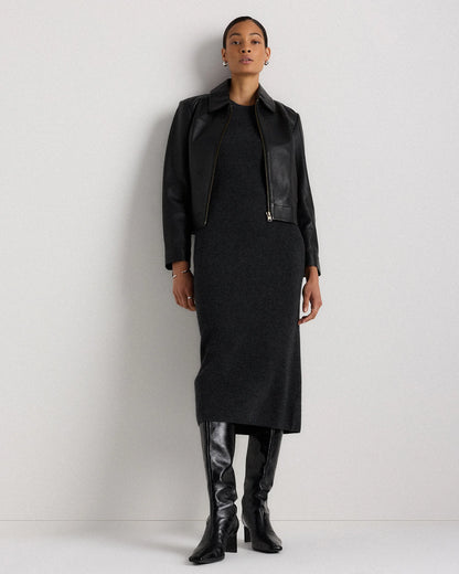 Mongolian Cashmere Sleeveless Midi Sweater Dress - XS / Black