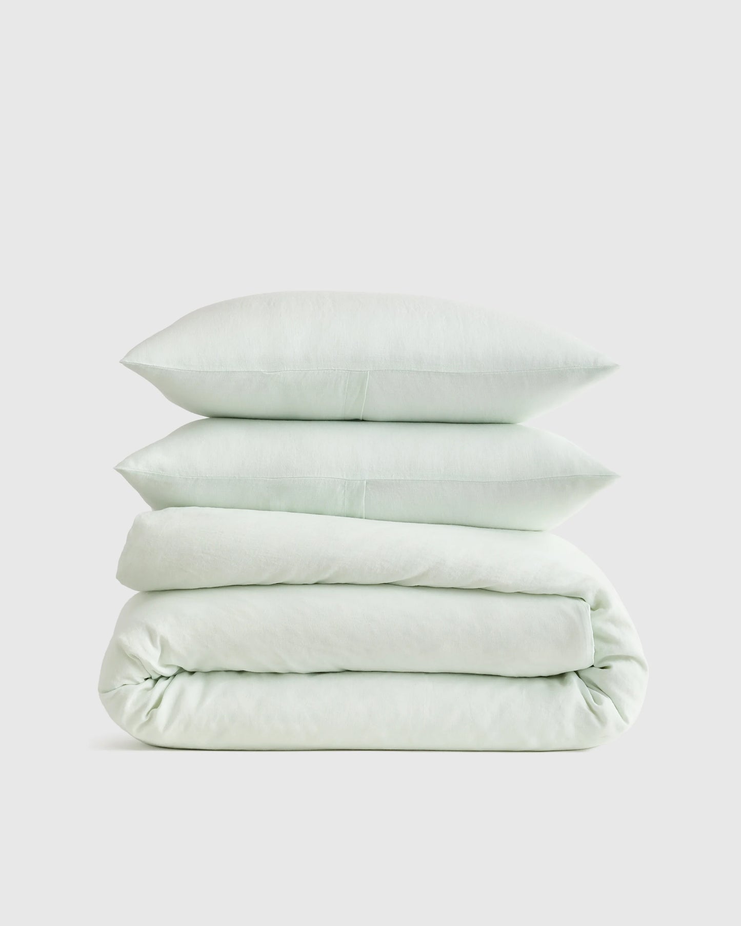 European Linen Duvet Cover Set - Twin / Peach
