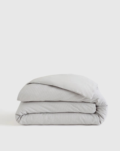 Organic Luxe Honeycomb Duvet Cover - Twin / Mineral