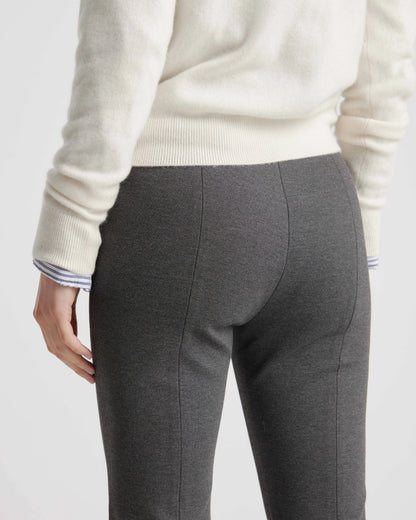 Ultra-Stretch Ponte Pintuck Ankle Pants - XS / Ecru