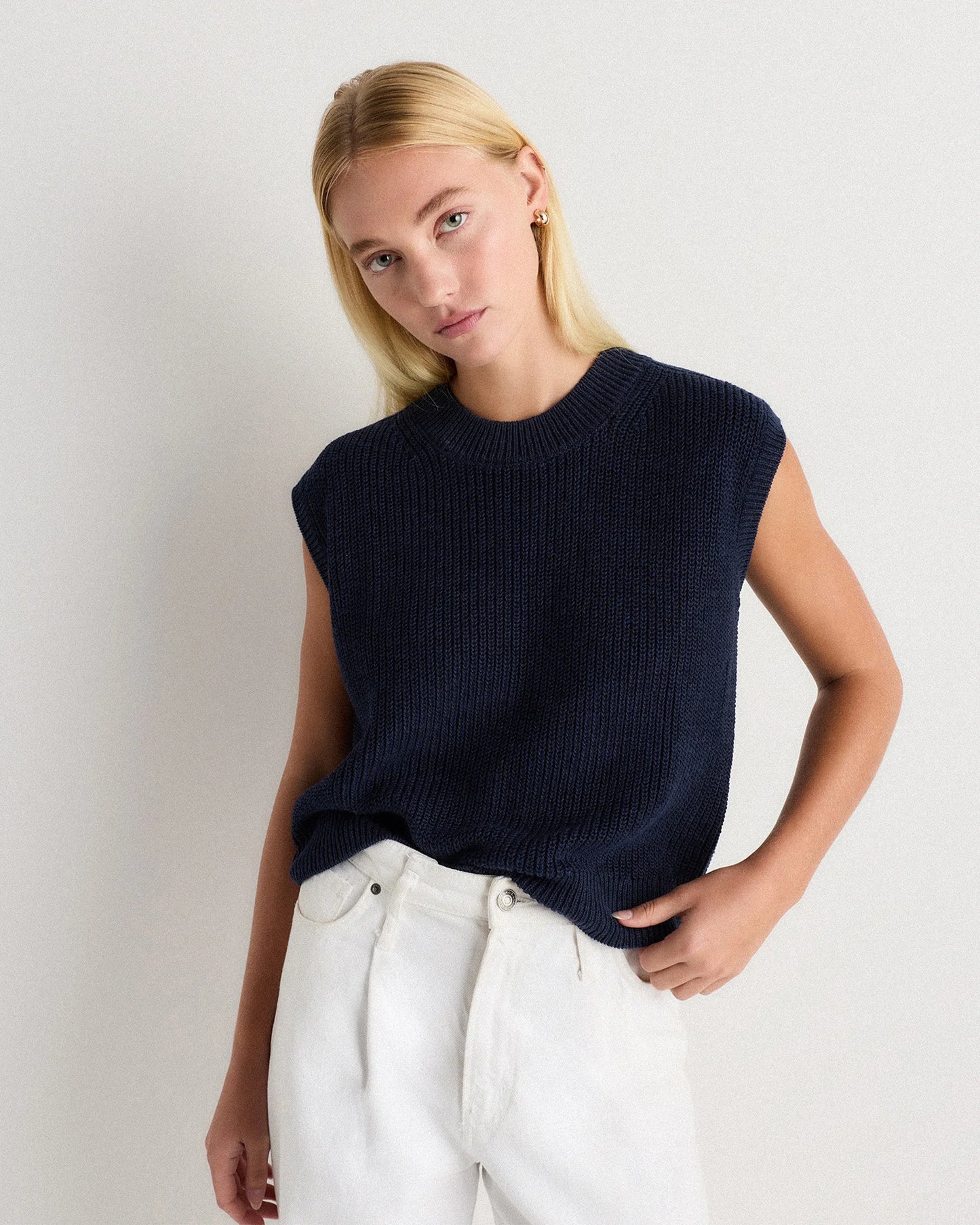 Cotton Linen Sweater Tank - XS / Canyon Burnt Orange