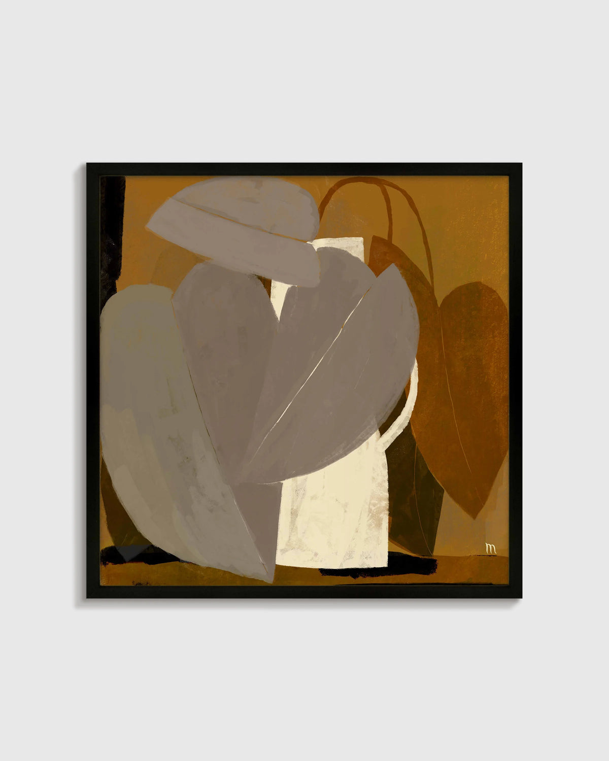 Umber Leaves by Marco Marella - 21.25"x21.25" / Black