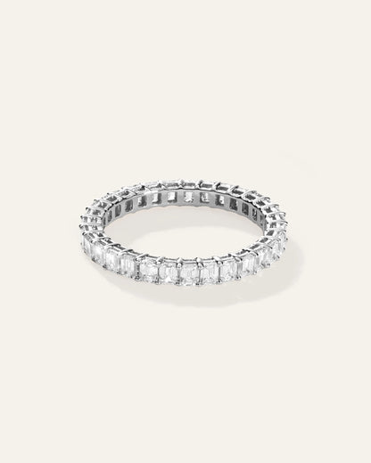 Lab Grown Diamond Emerald Eternity Band - 5 / Yellow Gold