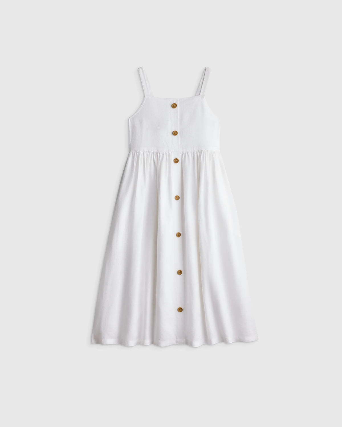 Girls Sleeveless 100% Linen Dress - 6 / Orchid Palms