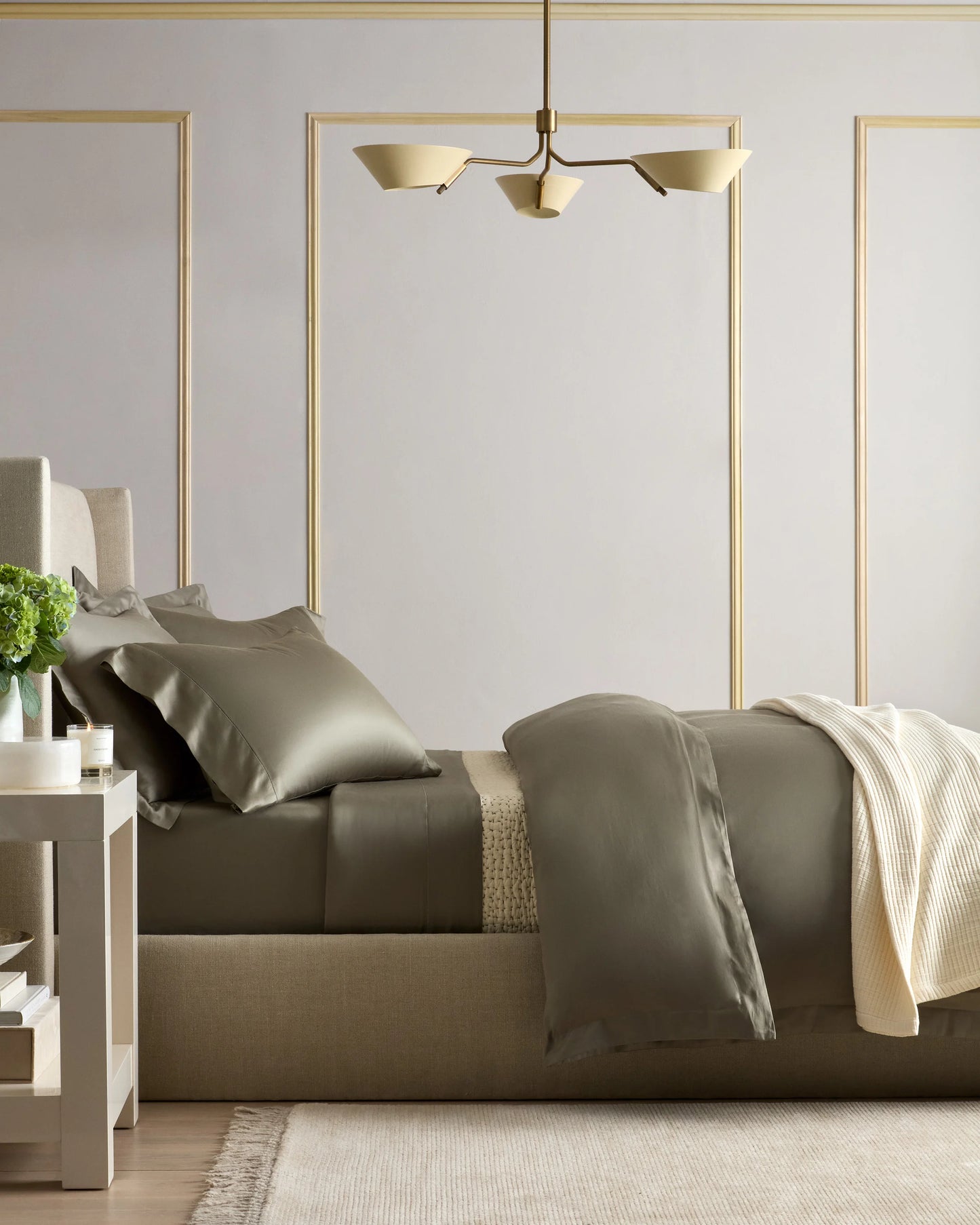Signature Giza Cotton Sateen Duvet Cover - Twin / Light Grey
