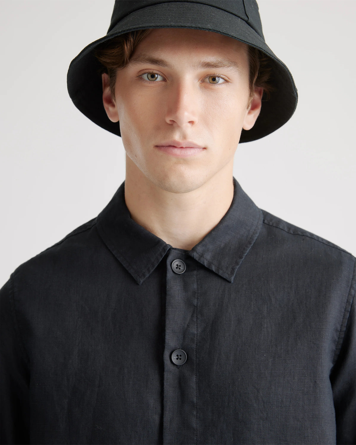 100% European Linen Chore Jacket - S / Flax