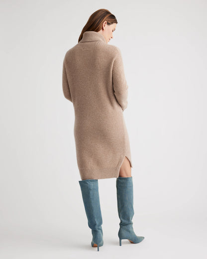 Mongolian Cashmere Fisherman Maternity Sweater Dress - XS / Oatmeal