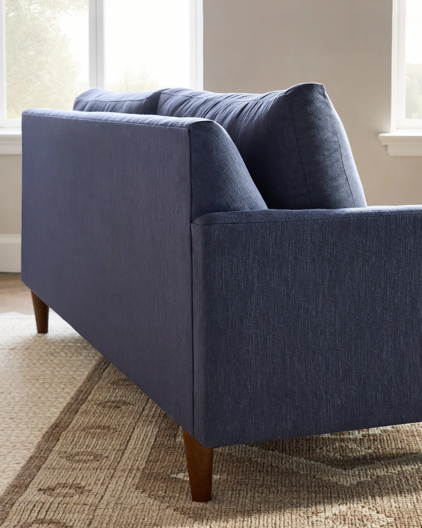 Atlas Midcentury Sofa in Performance Basketweave - 6ft / Navy
