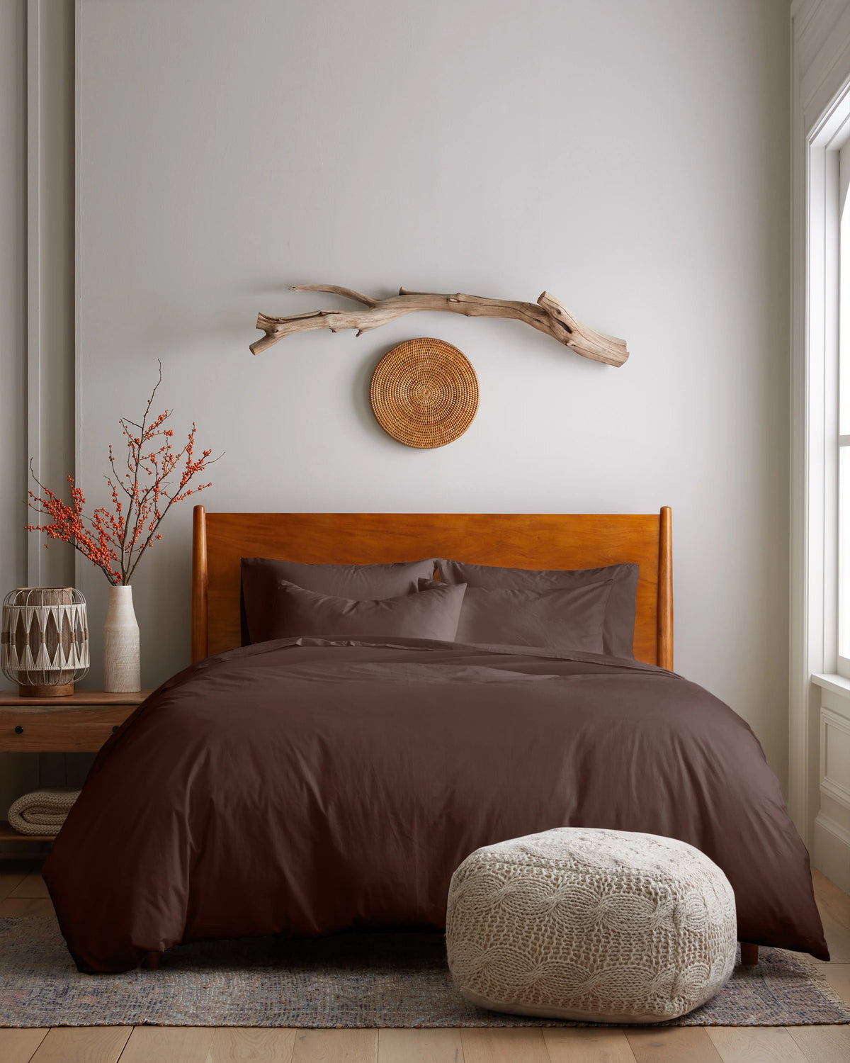 Organic Brushed Cotton Duvet Cover Set - Twin / Toffee