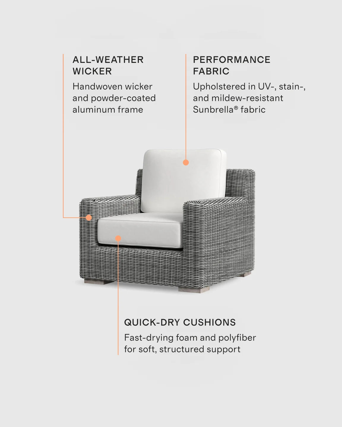 Classic All-Weather Wicker Outdoor Lounge Chair - One Size / Natural Weave