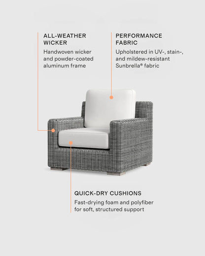Classic All-Weather Wicker Outdoor Lounge Chair - One Size / Natural Weave