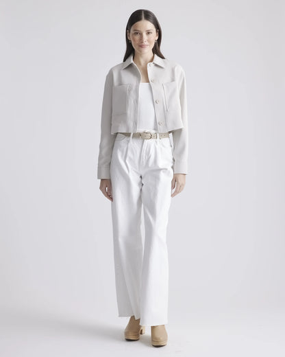 Stretch Crepe Cropped Jacket - XS / Morel