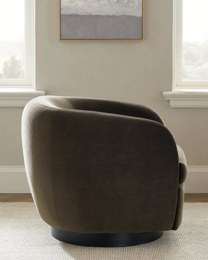 Performance Velvet Swivel Chair - One Size / Performance Velvet Taupe