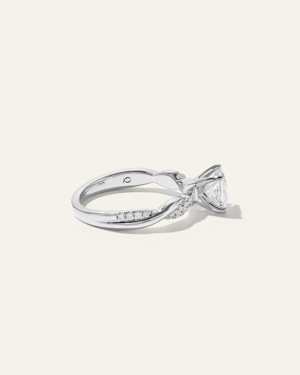 Lab Grown Diamond Princess Twisted Engagement Ring - 1ct - 4 / Yellow Gold