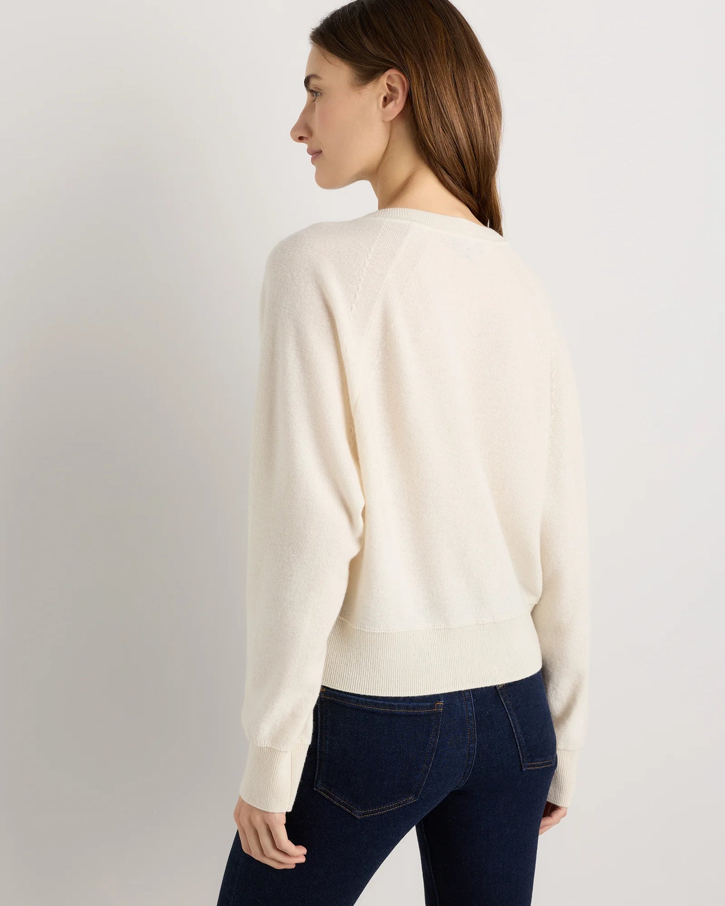 Mongolian Cashmere Dolman Sleeve Henley Sweater - XS / Oatmeal