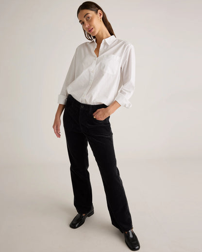 Organic Stretch Corduroy Flare Pants - 0 / Black