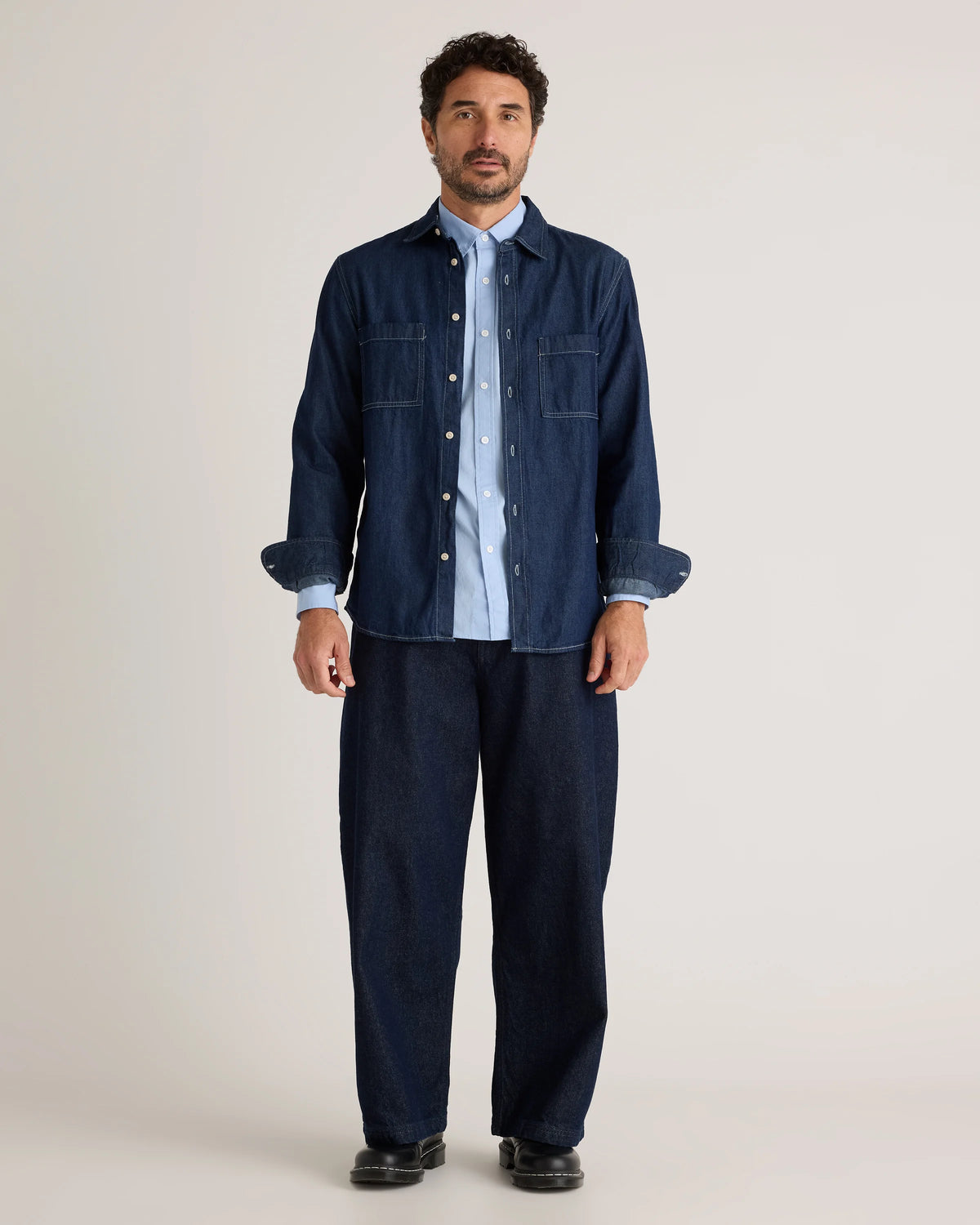 Organic Cotton Stretch Poplin Shirt - S / Grey Gingham