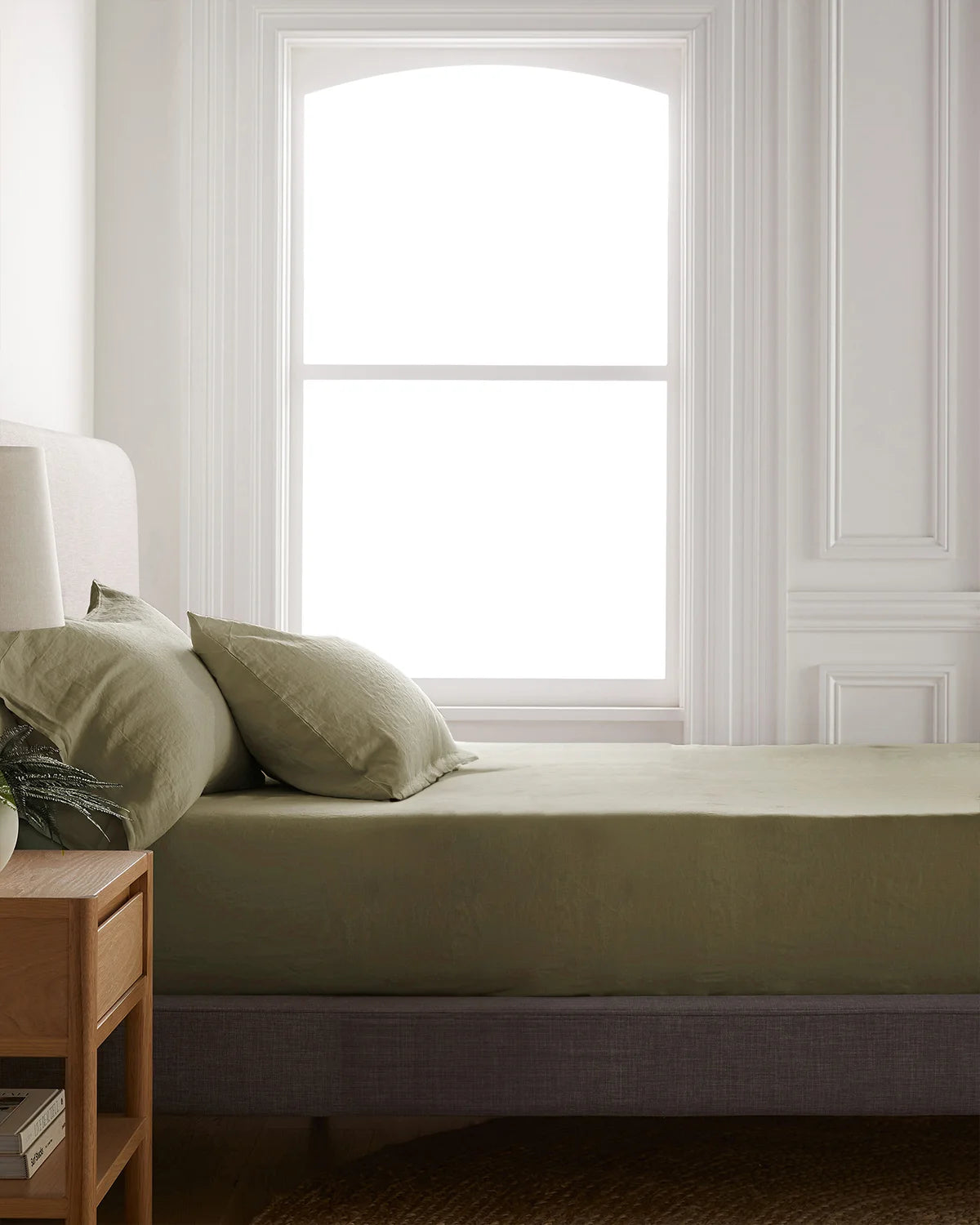 European Linen Fitted Sheet Set - Twin / Peach
