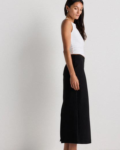 Ultra-Stretch Ponte Maxi Pencil Skirt - XS / Navy