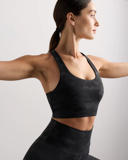 Ultra-Form Scoop Neck Longline Bra - XS / Black Camo