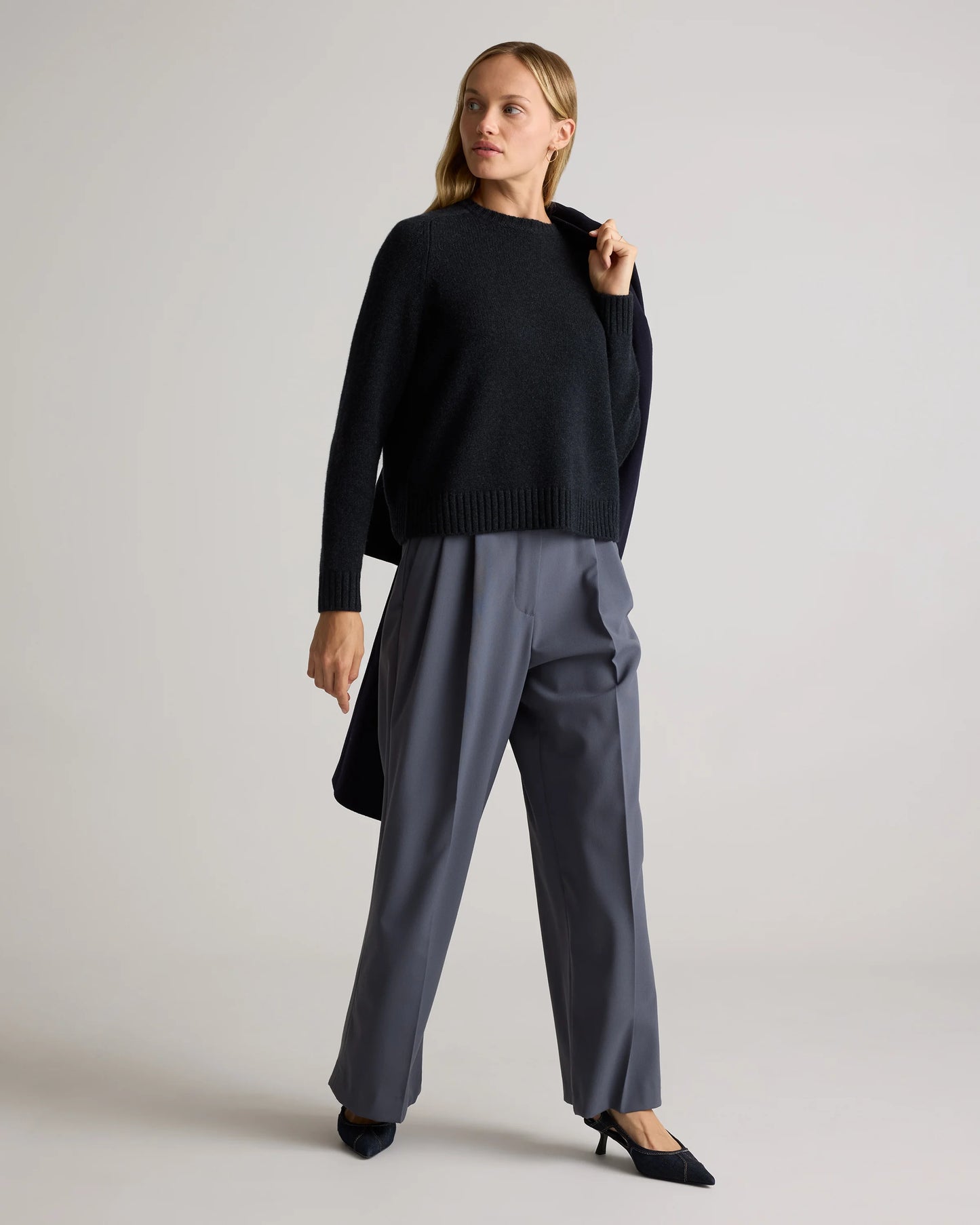 Luxe Baby Cashmere Crewneck Sweater - XS / Creamy Cortado