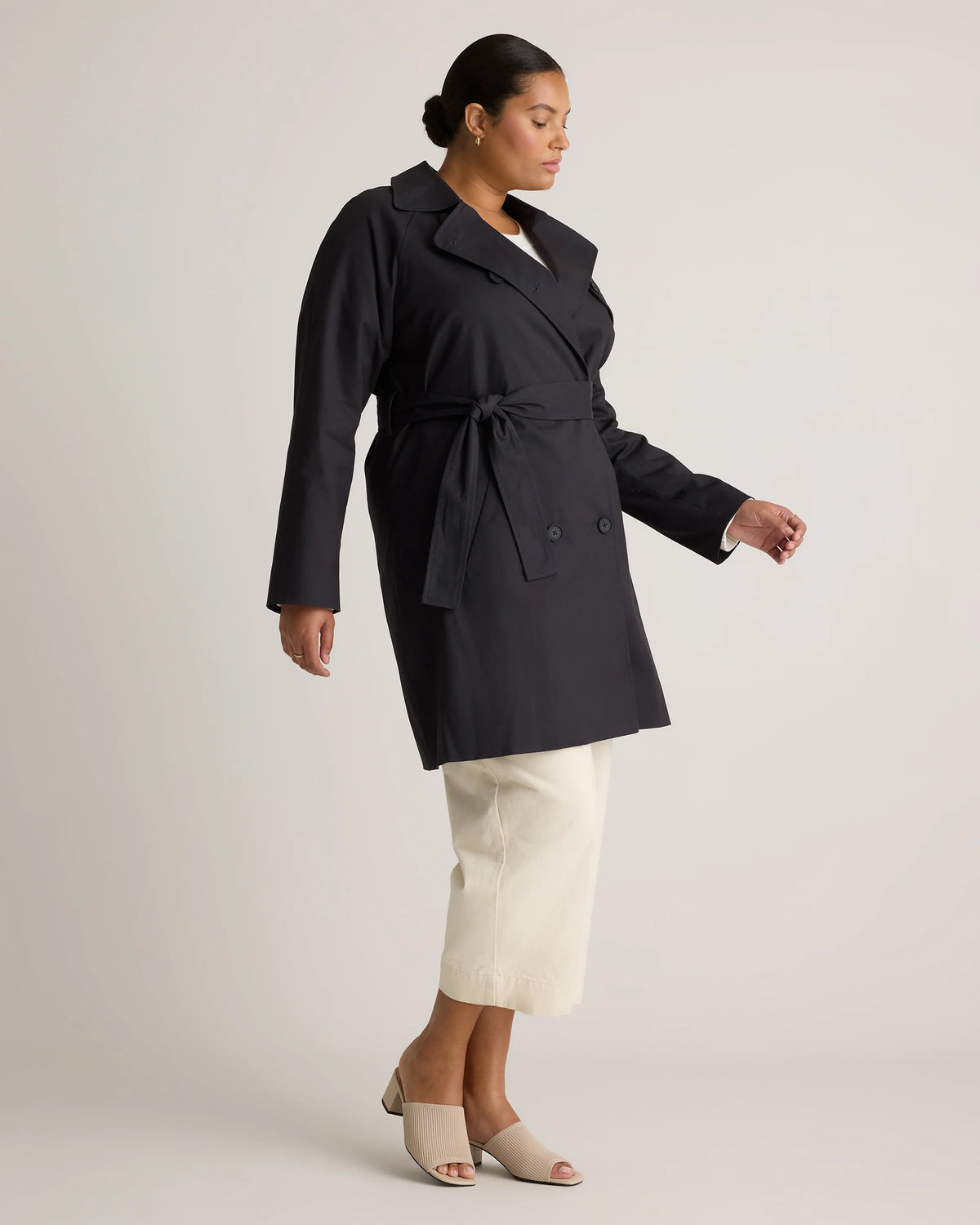 Comfort Stretch Trench Coat - XS / Navy