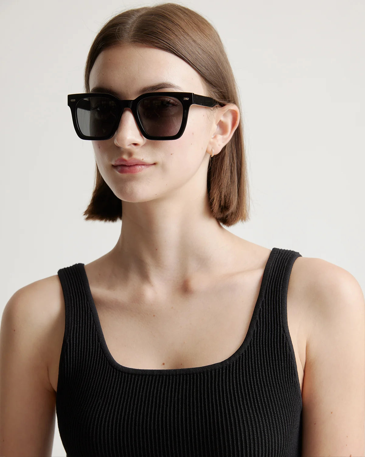 Riley Polarized Acetate Sunglasses - One Size / White Tortoise with Grey Lens