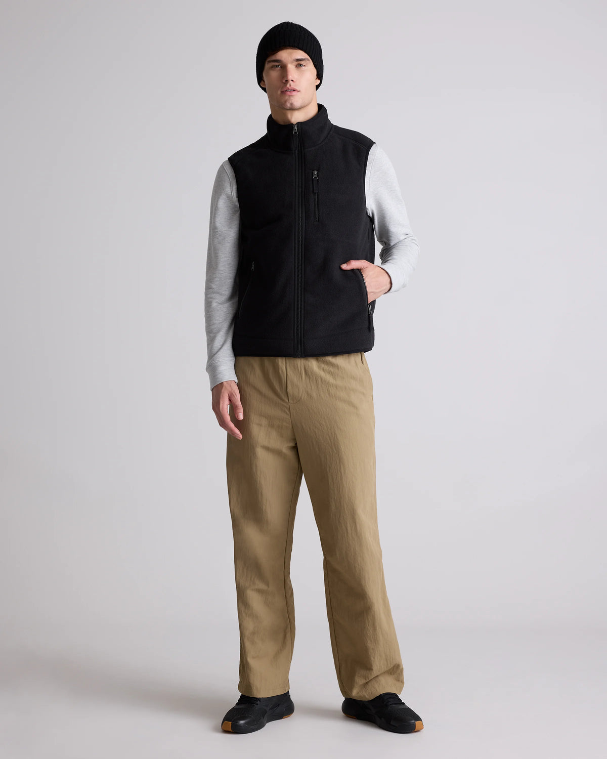 Polar Fleece Full-Zip Vest - S / Gravel