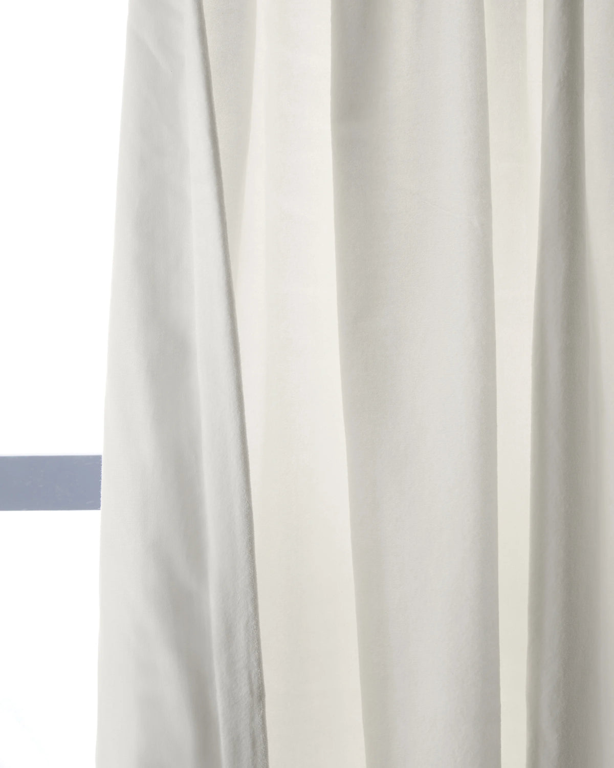 Cotton Velvet Curtain - Single Panel - 48x84 / Ivory