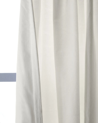 Cotton Velvet Curtain - Single Panel - 48x84 / Ivory